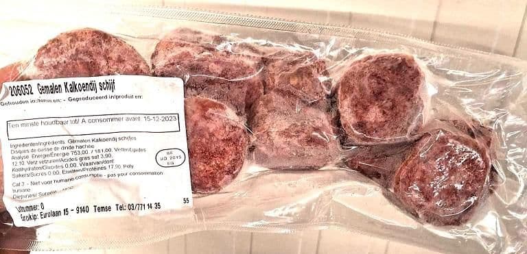 Schijfjes Kalkoendijvlees Gemalen